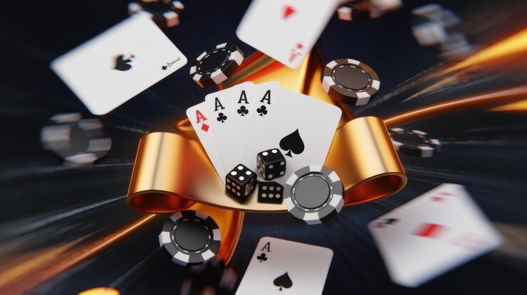 koi77 login player reviewing hand strength during betting decision at Casino Hold'em table
